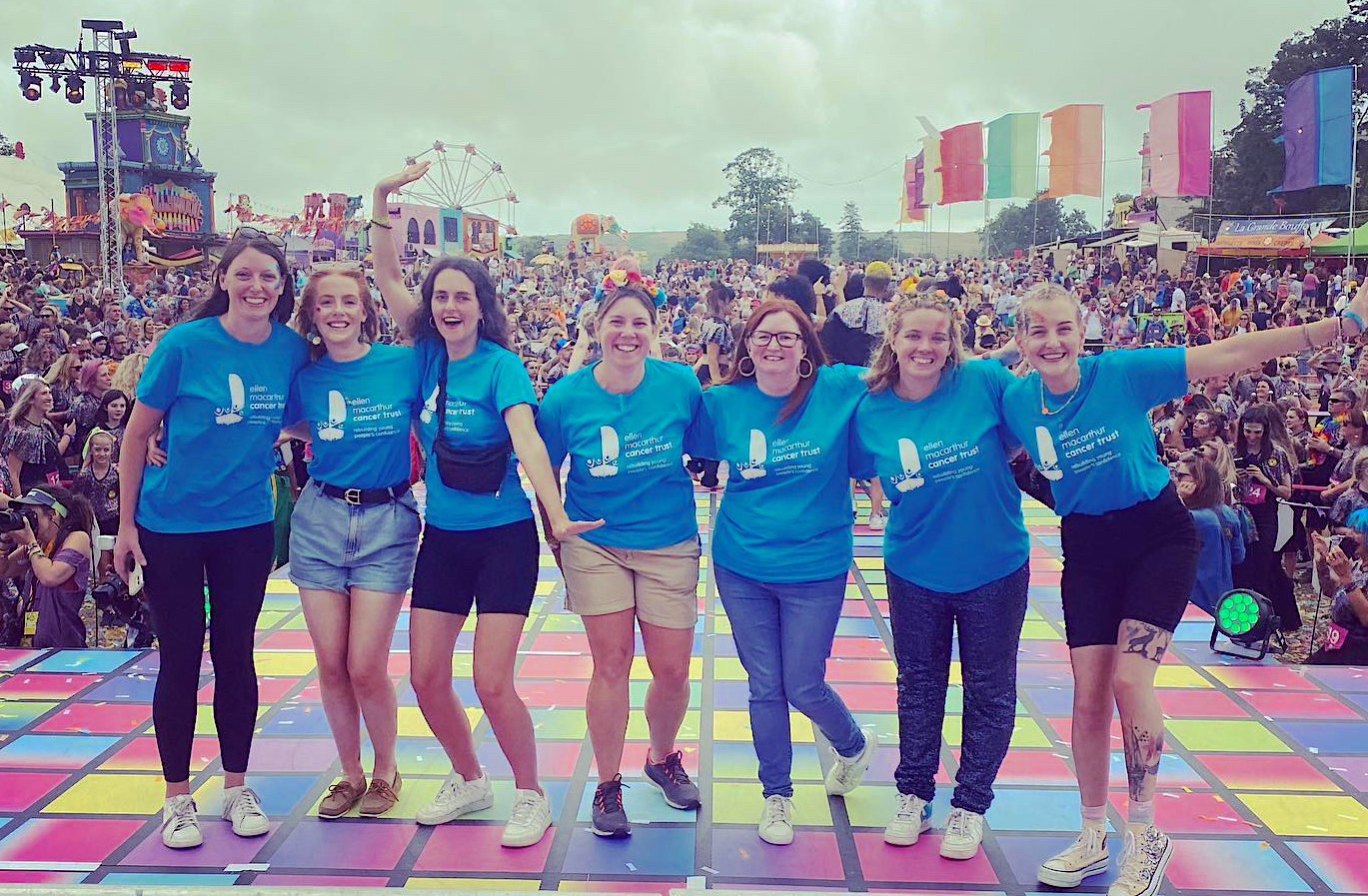 Fundraising team on the disco dance stage at Camp Bestival South 2022