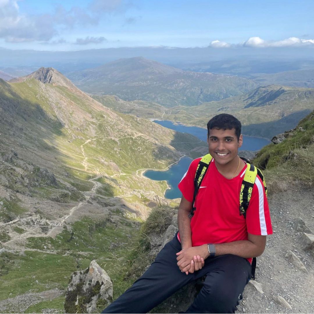 Bhav pictured at the top of Snowdonia 