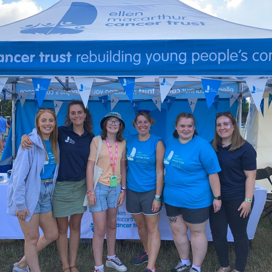 The Trust fundraising team stood outside of our marquee with Yasmin who met us at CarFest
