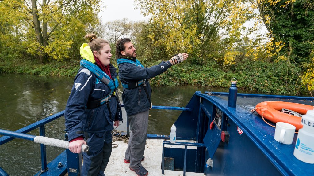 Mary Isherwood takes the helm on the Ellen MacArthur Cancer Trust's 2018 widening access canal boat trip 