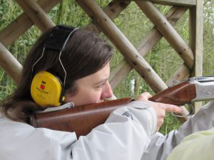 Hannah Spencer takes aim at John Burton's annual clay shoot day