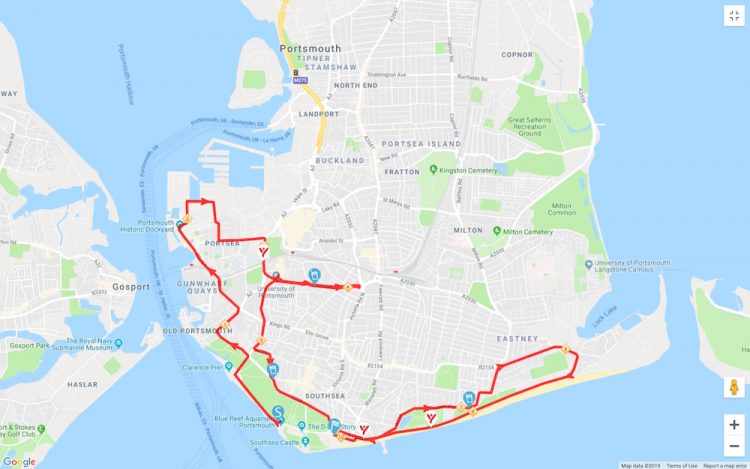 Great South Run route map